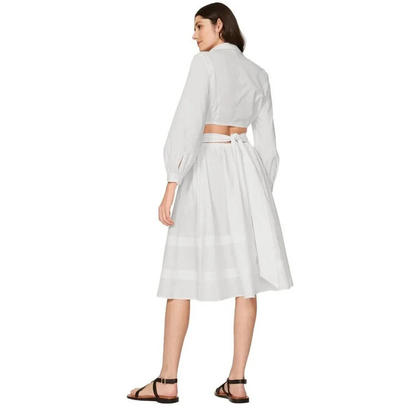 Toccin Cutout Shirtdress in White 4 Womens Aline Fit and Flare - Picture 3 of 13